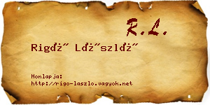 Rigó László névjegykártya